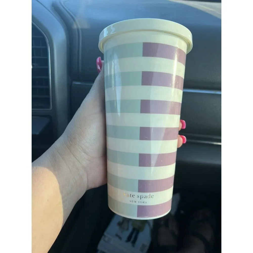 Kate Spade 20oz‎ Tumbler Purple Gray No Straw